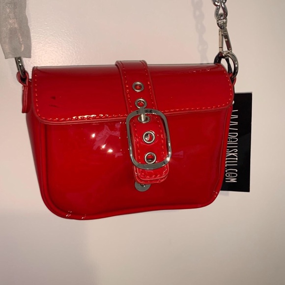 Mini Red Crossbody Bag (She Devil Patent Purse) - Picture 5 of 8